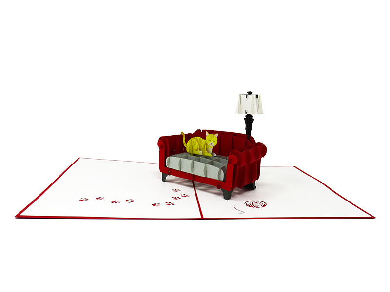 Kitty Cat on the Sofa pop-up card