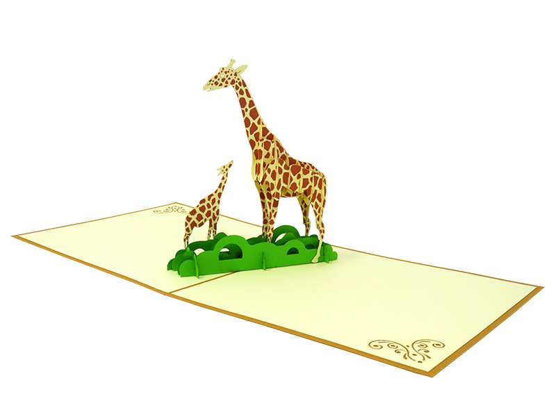 Giraffes pop-up card