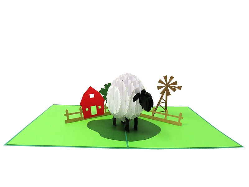 Woolly Sheep pop-up card