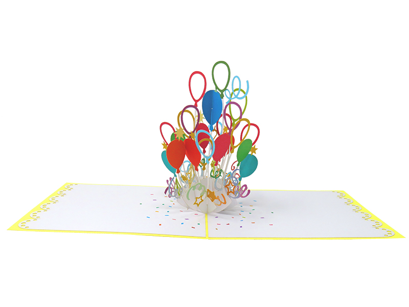 Balloons and Streamers pop-up card