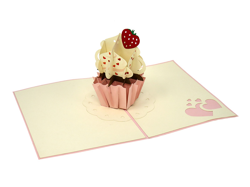 Strawberry Cup Cake pop-up card