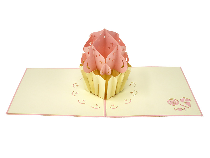 Cupcake with Pink Topping pop-up card