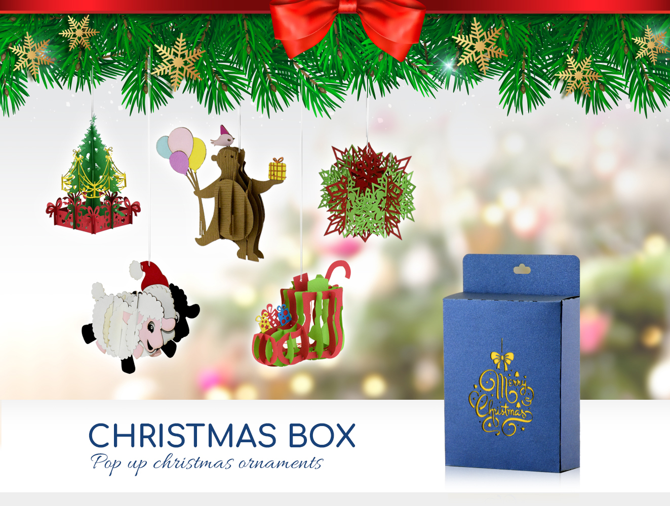 Christmas Decorations Box 1 pop-up card