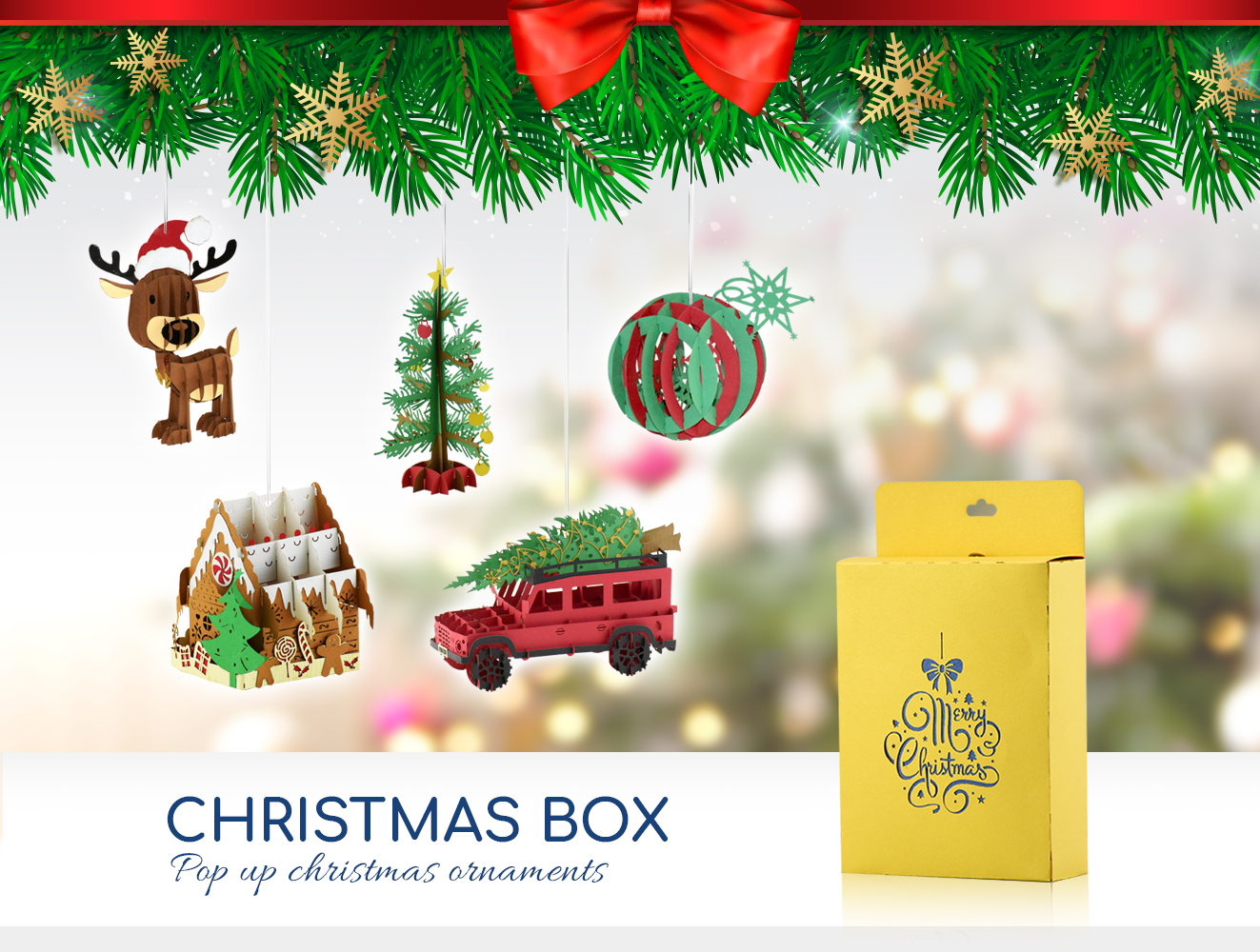 Christmas Decorations Box 2 pop-up card