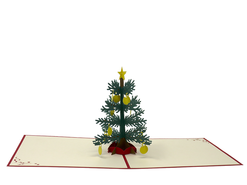 Small Green Spruce Tree pop-up card
