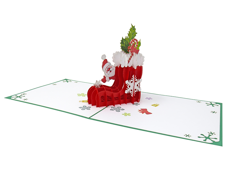 Santa and the Christmas Stocking pop-up card