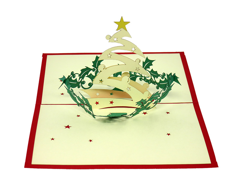 The Christmas Tree and The Holly pop-up card