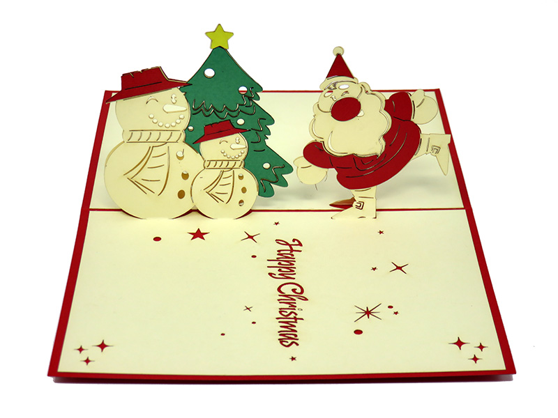 Santa and The Snowmen pop-up card
