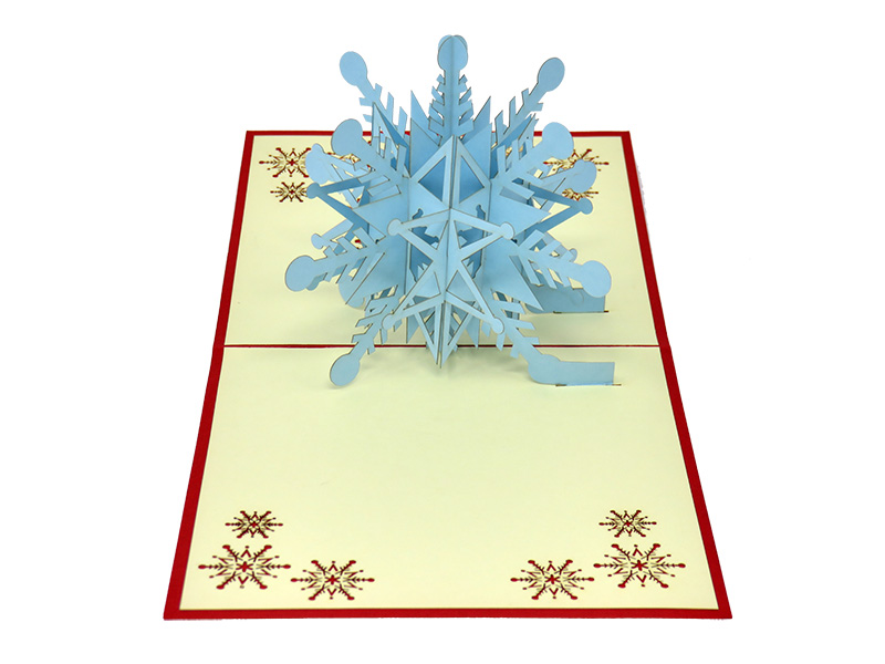Blue 3D Snowflake pop-up card