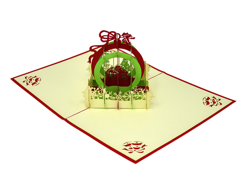 Christmas Baubles pop-up card