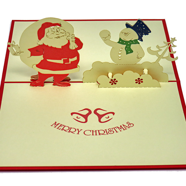 Santa Meets Mr. Snowman pop-up card
