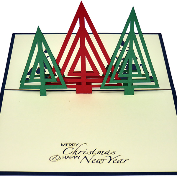 Art Deco Christmas Trees pop-up card