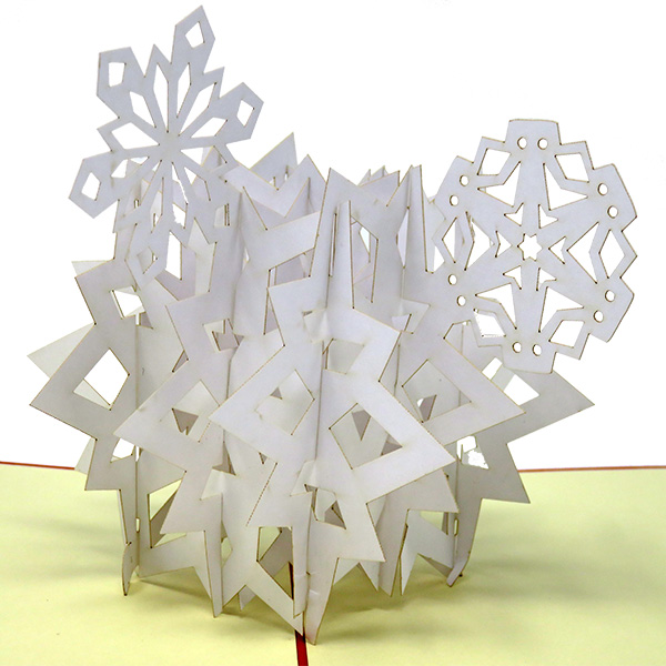 White 3D Snowflake pop-up card