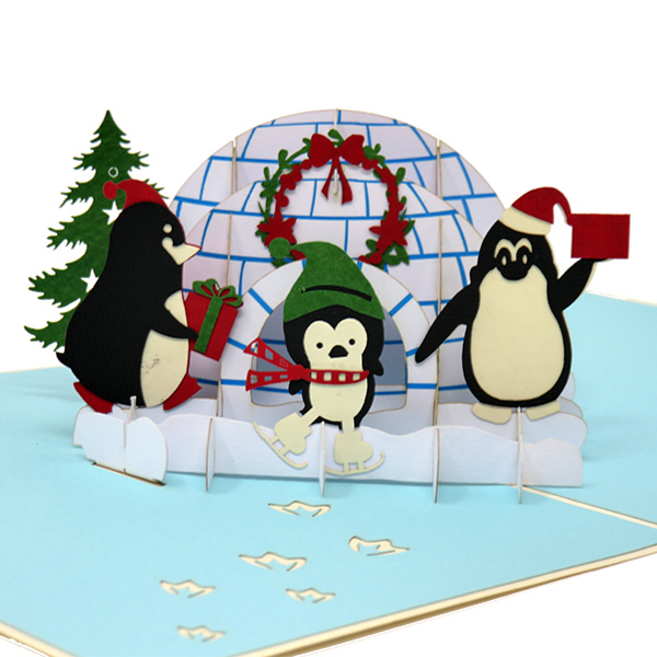 A Penguin Christmas pop-up card