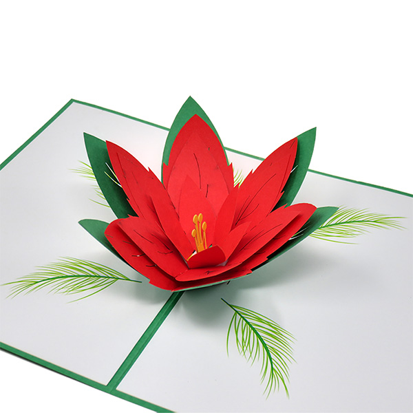 Christmas Poinsettia pop-up card