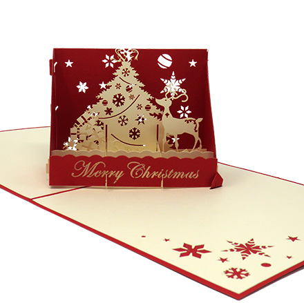 Red Christmas Box pop-up card
