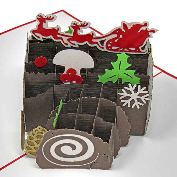 Christmas Yule Log pop-up card