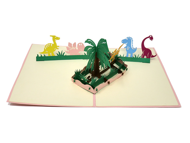 Dinosaurs in the Jungle pop-up card