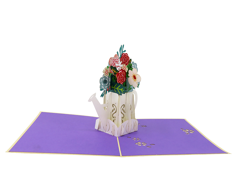 Flowers in a Watering Can pop-up card