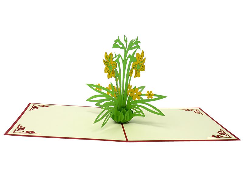 Yellow Lilies pop-up card