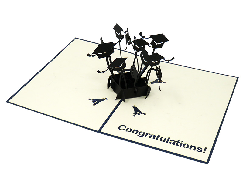 Graduation Hats pop-up card