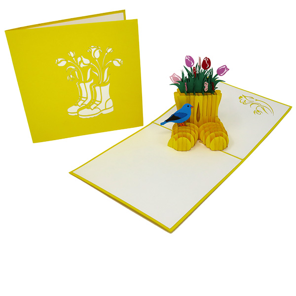 Wellies and Tulips pop-up card