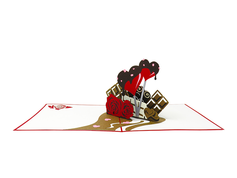 Chocolate Coated Hearts pop-up card