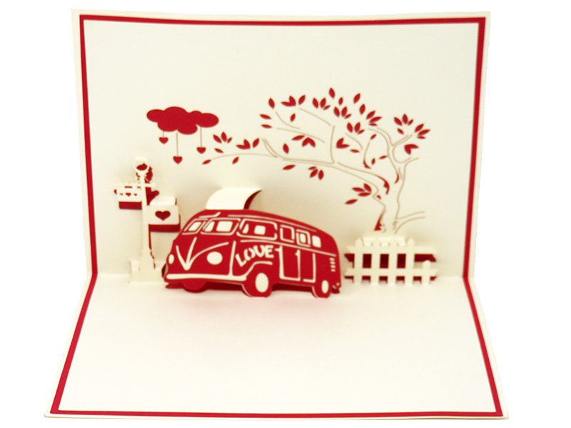 Pop-out Love Bus pop-up card