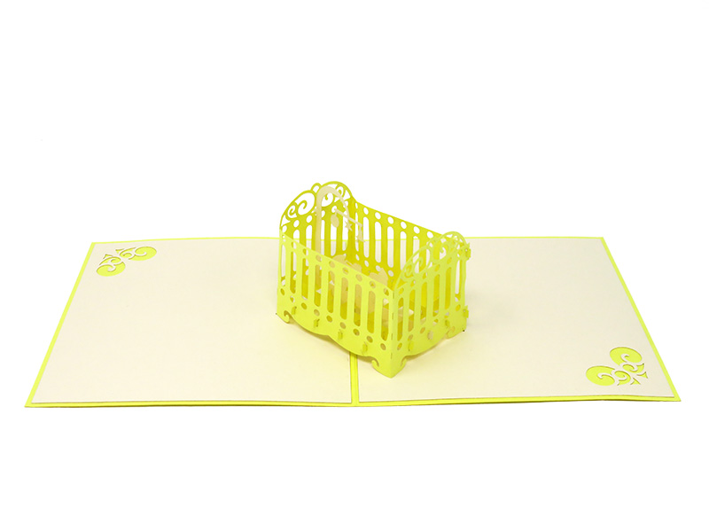 Yellow Baby Cradle pop-up card