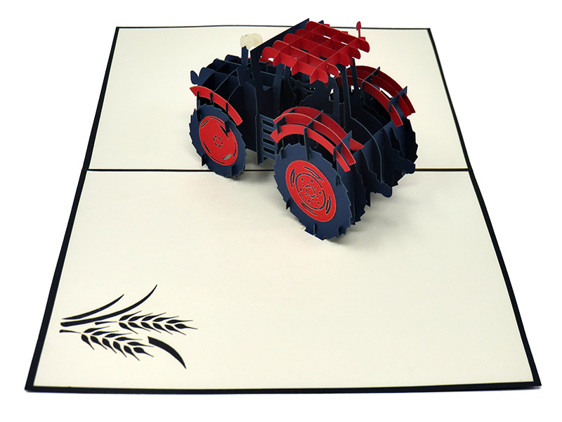 Red Tractor pop-up card