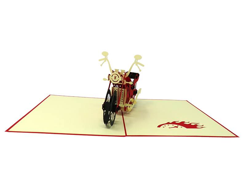 Red Motorbike pop-up card