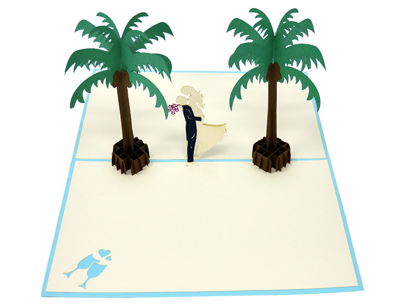 Beach Wedding pop-up card